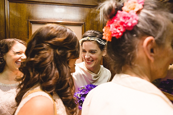 1930s Inspired Wedding, Wax orange blossom crown, London Wedding, Emilie White Photography