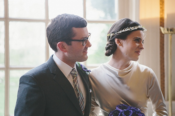 1930s Inspired Wedding, Wax orange blossom crown, London Wedding, Emilie White Photography