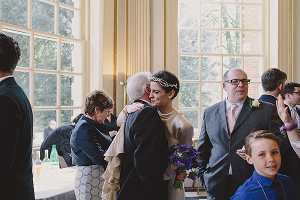 1930s Inspired Wedding, Wax orange blossom crown, London Wedding, Emilie White Photography