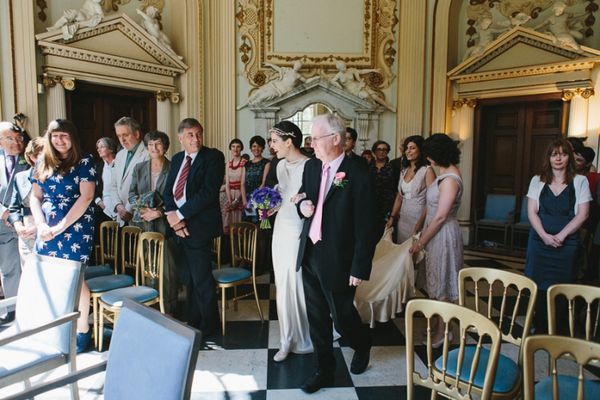 1930s Inspired Wedding, Wax orange blossom crown, London Wedding, Emilie White Photography