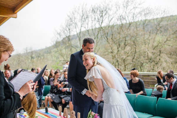 A lego rainbow and cake festival wedding, photograpy by Emma Case