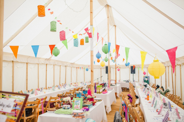 A lego rainbow and cake festival wedding, photograpy by Emma Case