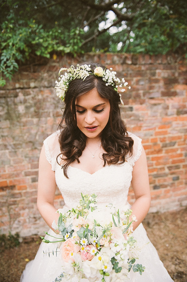 Gaynes Park Wedding, Flower Crown Bride, Ellie Gillard Photography