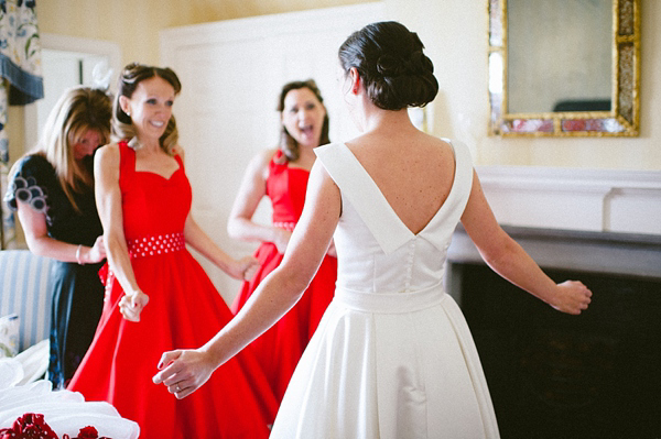 Red polka dot wedding, red wedding shoes