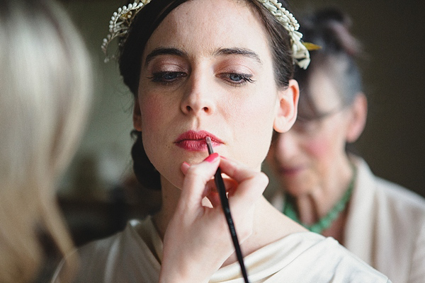 1930s Inspired Wedding, Wax orange blossom crown, London Wedding, Emilie White Photography