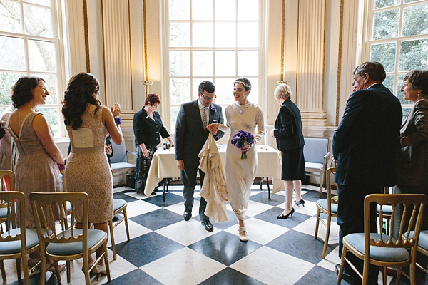 1930s Inspired Wedding, Wax orange blossom crown, London Wedding, Emilie White Photography