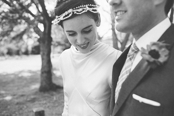 1930s Inspired Wedding, Wax orange blossom crown, London Wedding, Emilie White Photography