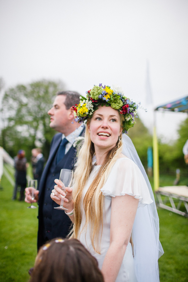 A lego rainbow and cake festival wedding, photograpy by Emma Case