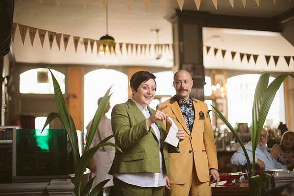 Trans-gender wedding, civil partnership wedding, 1930 New Orleans Jazz inspired wedding, London wedding, Photography by Tom Ravenshear