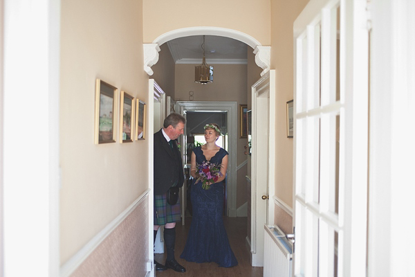 barefoot bride, beach wedding, seaside wedding, Scottish wedding, humanist wedding ceremony, humanist blessing, blue wedding dress, Sally T Photography