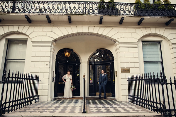Sally Lacock bespoke vintage inspired wedding dress, London wedding