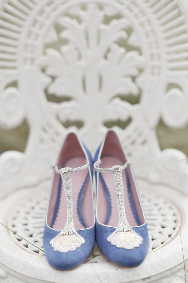 Emmy blue wedding shoes, humanist wedding, seaside wedding, Scottish wedding, Craig & Eva Sanders Photography