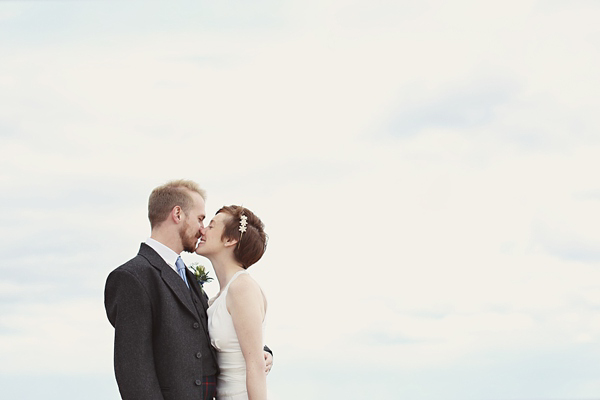 Emmy blue wedding shoes, humanist wedding, seaside wedding, Scottish wedding, Craig & Eva Sanders Photography