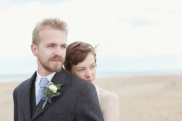 Emmy blue wedding shoes, humanist wedding, seaside wedding, Scottish wedding, Craig & Eva Sanders Photography