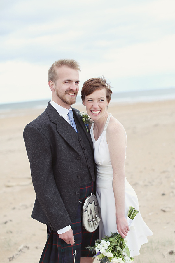 Emmy blue wedding shoes, humanist wedding, seaside wedding, Scottish wedding, Craig & Eva Sanders Photography