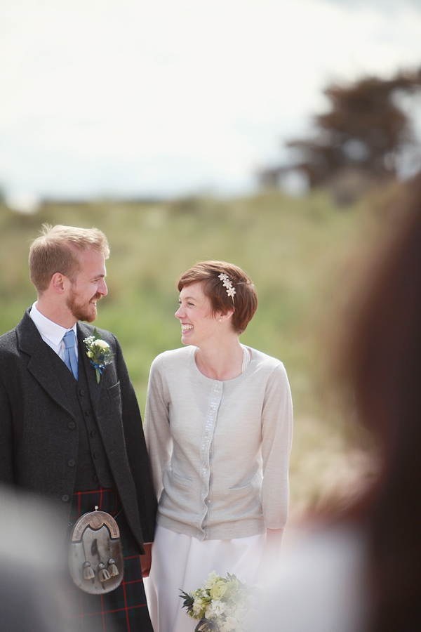 Emmy blue wedding shoes, humanist wedding, seaside wedding, Scottish wedding, Craig & Eva Sanders Photography