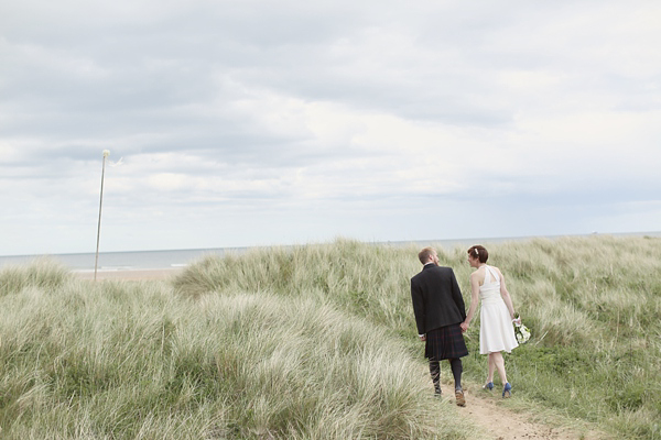 Emmy blue wedding shoes, humanist wedding, seaside wedding, Scottish wedding, Craig & Eva Sanders Photography