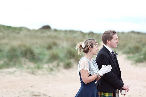 Emmy blue wedding shoes, humanist wedding, seaside wedding, Scottish wedding, Craig & Eva Sanders Photography