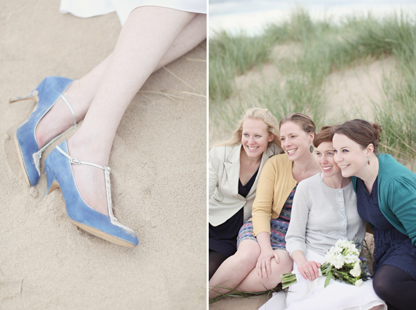 Emmy blue wedding shoes, humanist wedding, seaside wedding, Scottish wedding, Craig & Eva Sanders Photography