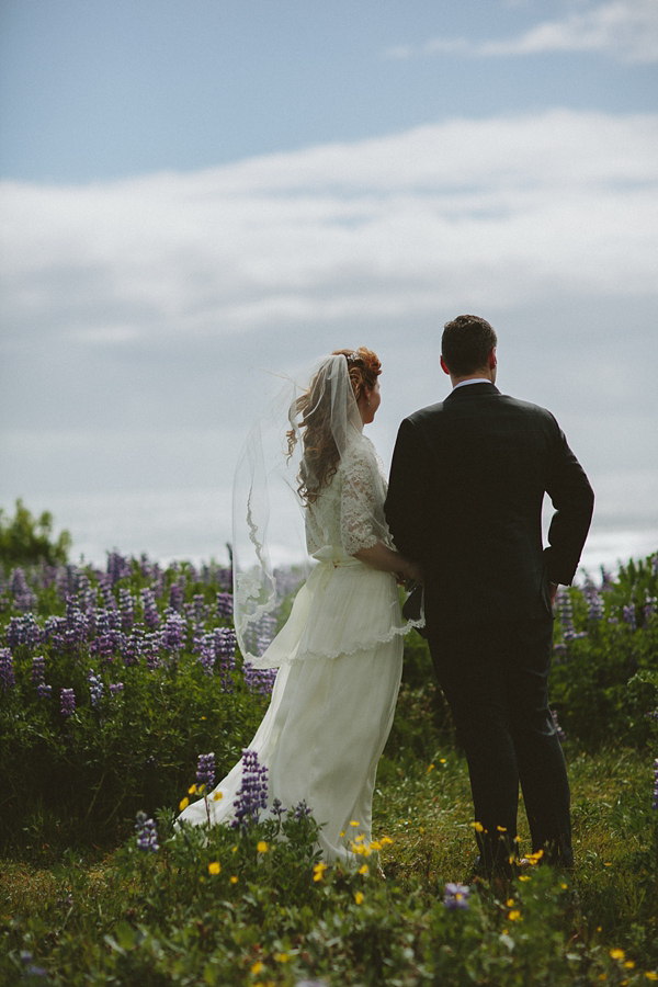 wedding in Iceland, Icelandic wedding, J Crew wedding dress, Monique Lhuillier jacket, destination weddings, photography by Levi Tijerina