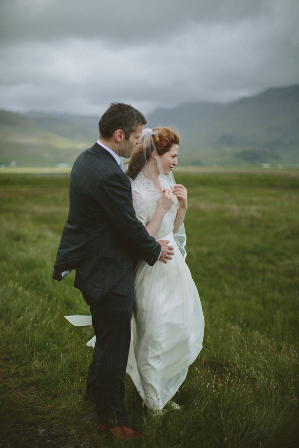 wedding in Iceland, Icelandic wedding, J Crew wedding dress, Monique Lhuillier jacket, destination weddings, photography by Levi Tijerina