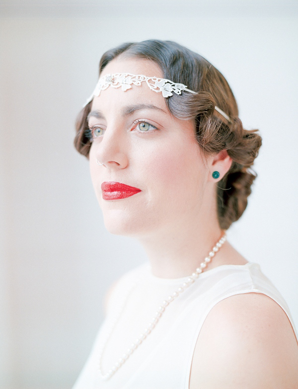 1920s style bride, 1920s inspired wedding, Hackney wedding, East London wedding, short flapper style wedding dress