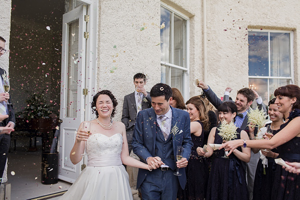 Stewart Parvin wedding dress // Red sequin shoes // Lartington Hall Wedding Teesdale // Images by Paul Joseph Photography at pauljosephphotography.co.uk