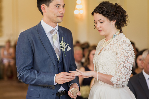 Stewart Parvin wedding dress // Red sequin shoes // Lartington Hall Wedding Teesdale // Images by Paul Joseph Photography at pauljosephphotography.co.uk