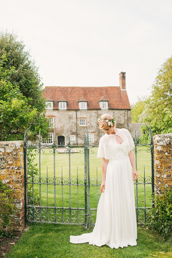 BHLDN Wedding Dress, Reem Acra Wedding Dress, Crochet Knitted Wedding Cape, Sacco and Sacco Photography