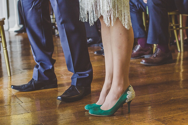 Green wedding hot sale shoes vintage