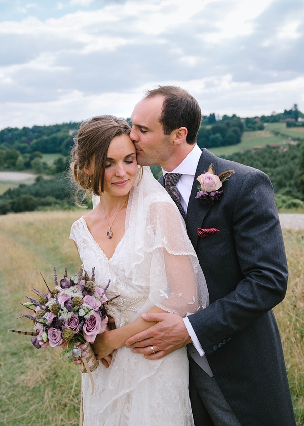 Edwardian garden party inspired wedding, Jane Bourvis wedding dress, wedding on a farm, Summer wedding, Lilac bridesmaids dresses, Julie Skelton Photography