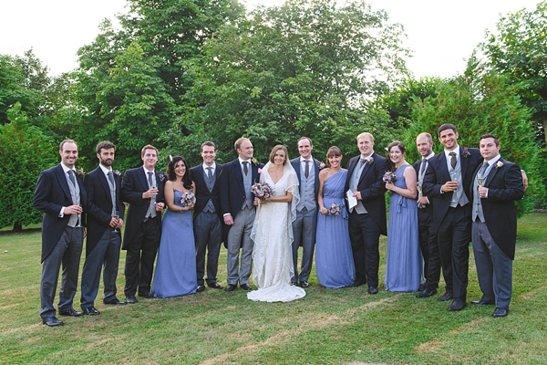 Edwardian garden party inspired wedding, Jane Bourvis wedding dress, wedding on a farm, Summer wedding, Lilac bridesmaids dresses, Julie Skelton Photography