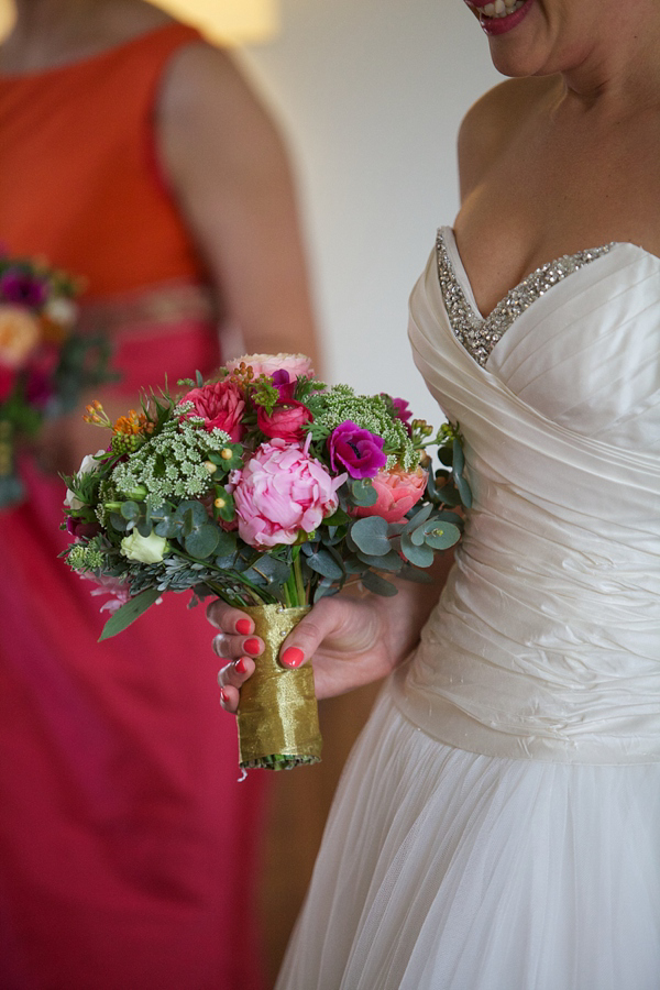 Ian Stuart wedding dress, bright and colourful wedding, Cowley Manor weddings, orange weddings, pink wedding, quirky wedding, non traditional wedding // All images by Nova Photography - novaweddingphotography.co.uk