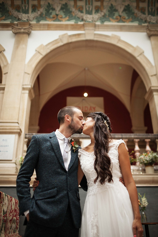 Jane Bourvis wedding dress, Urban London wedding, Touch of vintage wedding, Battersea Arts Centre weddings, Tom Powell Photography at www.tompowellweddingphoto.com