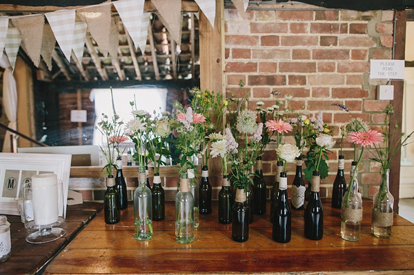 Terry Fox wedding dress, Donna Crain headpiece, quirky and fun barn wedding, Craig and Kate Photography