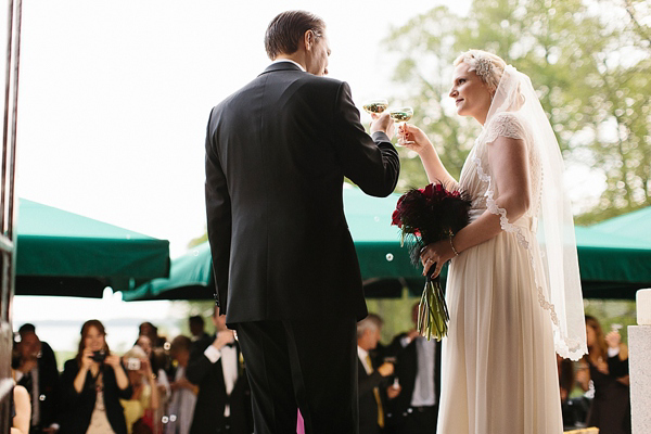 1920s inspired wedding, Swedish wedding, wedding in Sweden, Jenny Packham wedding dress