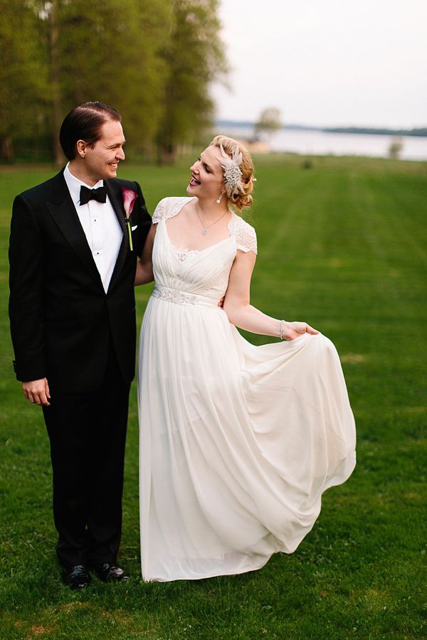 1920s inspired wedding, Swedish wedding, wedding in Sweden, Jenny Packham wedding dress