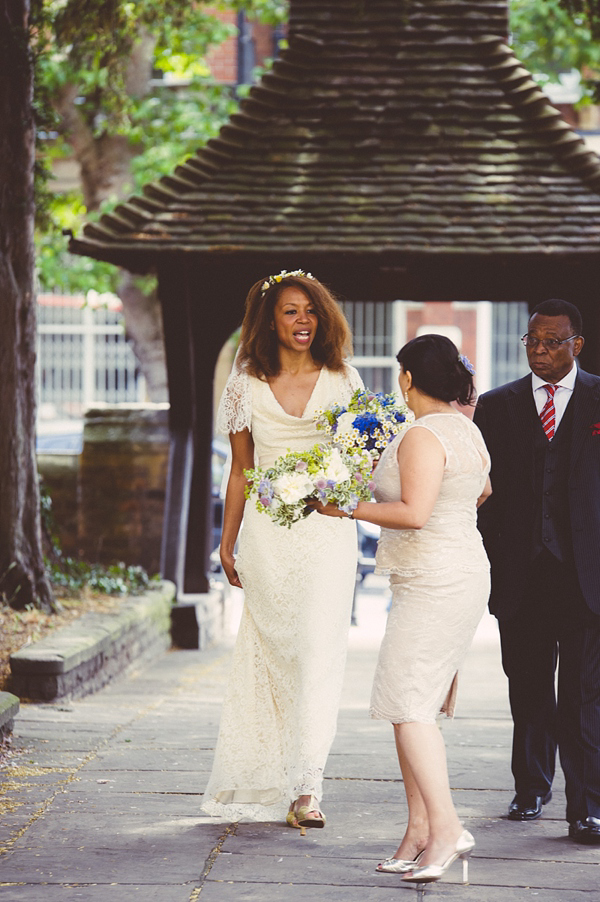 A Vintage Inspired Gown And Pretty Wildflowers in Shades of Purple Yellow and Blue Love My Dress UK Wedding Blog Podcast Directory Shop