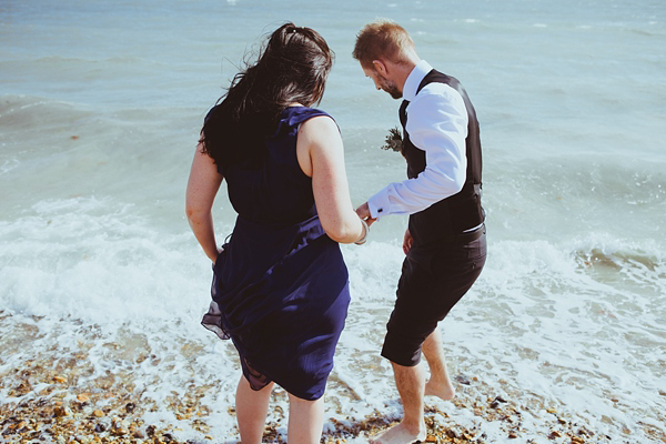 Low key wedding, intimate wedding, small wedding, seaside wedding, blue wedding dress, Photography by Dale Weeks, find Dale at www.daleweeksphotography.co.uk