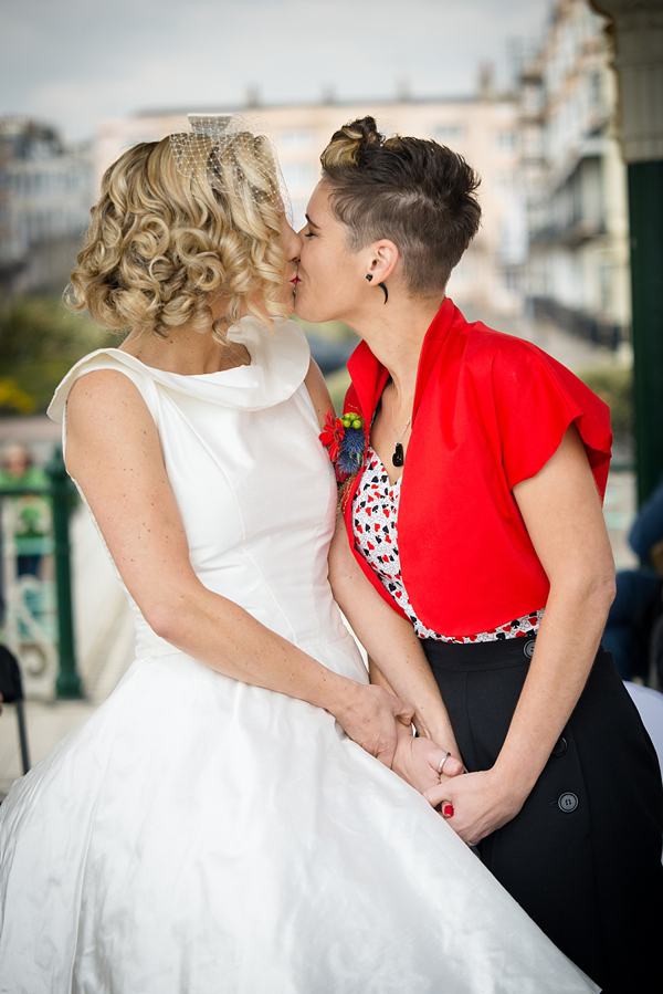 Civil Partnership, lesbian wedding, gay wedding, same sex wedding, retro 50s wedding, seaside wedding. Photography by Emmest Photography, find them here www.emmestphotography.co.uk