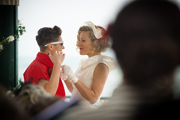 Civil Partnership, lesbian wedding, gay wedding, same sex wedding, retro 50s wedding, seaside wedding. Photography by Emmest Photography, find them here www.emmestphotography.co.uk