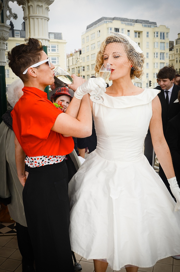 A 1950s Red Retro And Seaside Inspired Lesbian Wedding Love My Dress Uk Wedding Blog