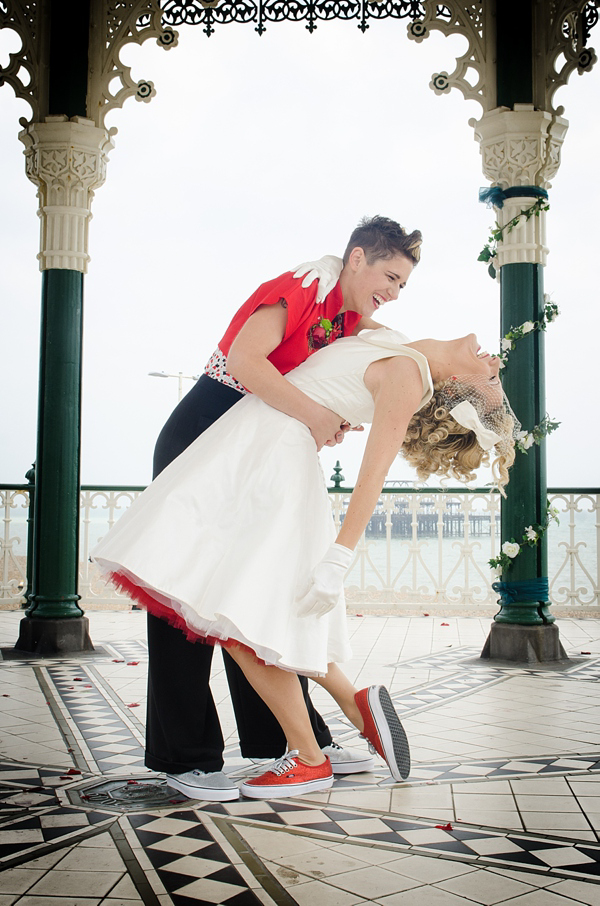 Civil Partnership, lesbian wedding, gay wedding, same sex wedding, retro 50s wedding, seaside wedding. Photography by Emmest Photography, find them here www.emmestphotography.co.uk