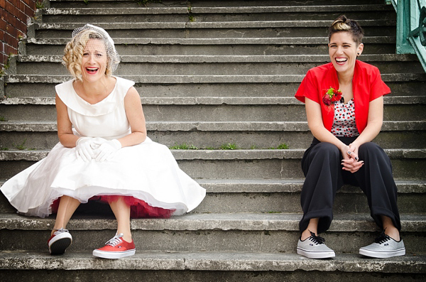 Civil Partnership, lesbian wedding, gay wedding, same sex wedding, retro 50s wedding, seaside wedding. Photography by Emmest Photography, find them here www.emmestphotography.co.uk