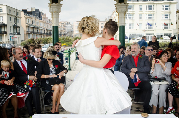 Civil Partnership, lesbian wedding, gay wedding, same sex wedding, retro 50s wedding, seaside wedding. Photography by Emmest Photography, find them here www.emmestphotography.co.uk