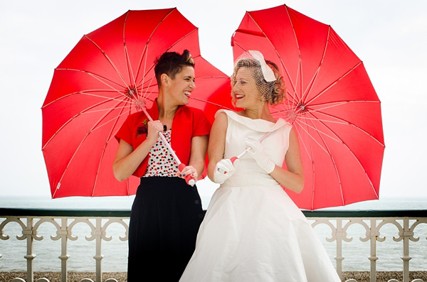 Civil Partnership, lesbian wedding, gay wedding, same sex wedding, retro 50s wedding, seaside wedding. Photography by Emmest Photography, find them here www.emmestphotography.co.uk