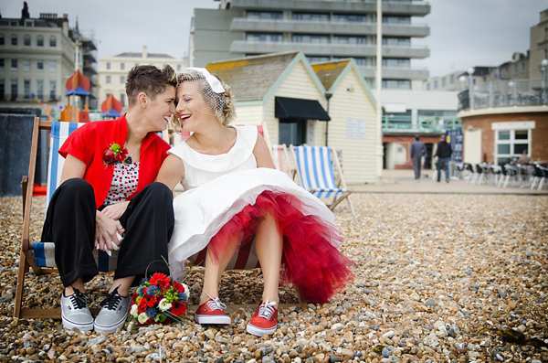 Civil Partnership, lesbian wedding, gay wedding, same sex wedding, retro 50s wedding, seaside wedding. Photography by Emmest Photography, find them here www.emmestphotography.co.uk