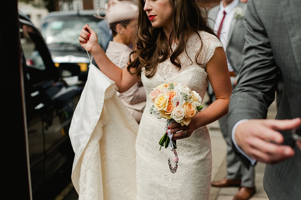 Suzanne Neville wedding dress, Miss Bush Bridal Wear, Bride in red lipstick, Bride with long loose hair - Images by Alexa Loy, find her at www.alexa-loy.com