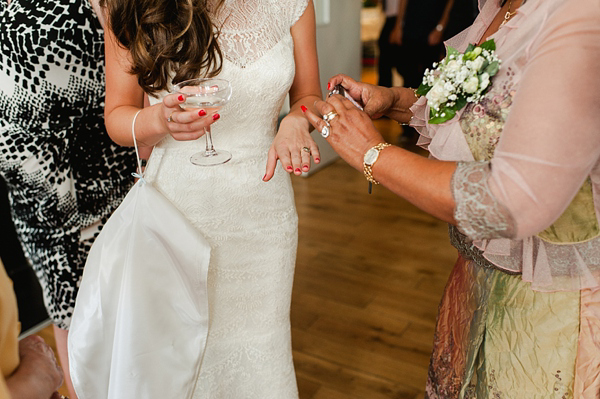 Suzanne Neville wedding dress, Miss Bush Bridal Wear, Bride in red lipstick, Bride with long loose hair - Images by Alexa Loy, find her at www.alexa-loy.com