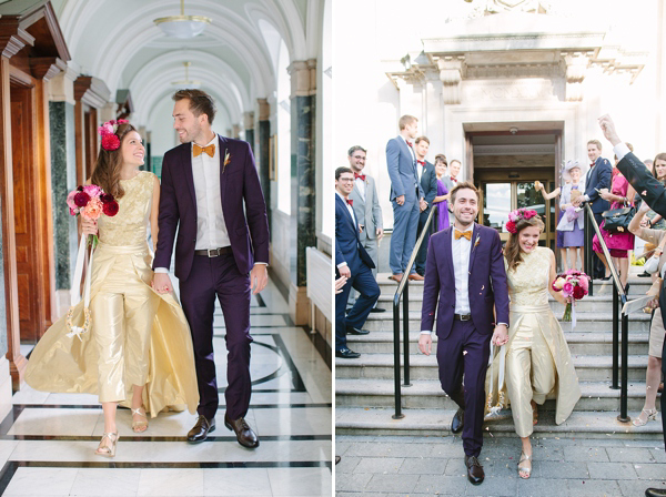 Dahlia flower crown, The Flower Appreciation Society, colourful wedding, London Canal Museum wedding, Islington Town Hall Wedding, Photography by Camilla Arnhold - find her at www.camillaarnholdphotography.com